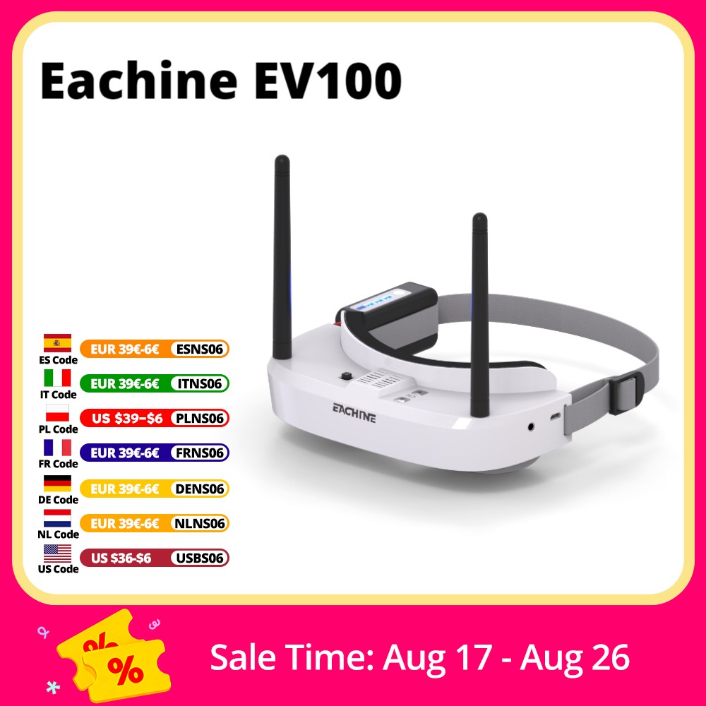 Fpv Drone Goggles - Eachine EV100 720*540 5,8G 72CH FPV