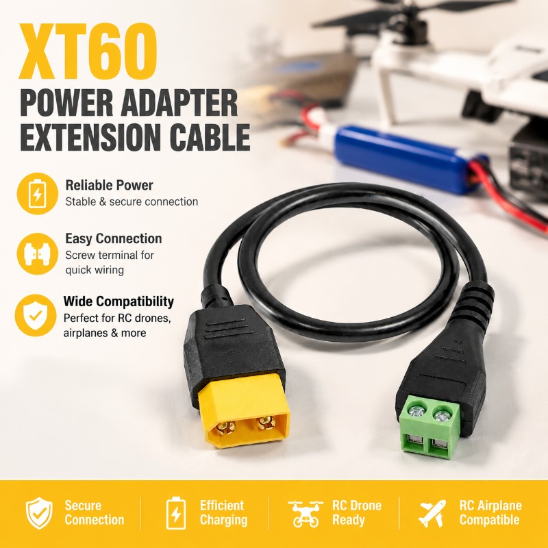 Fpv Drone Charger - Кабель-адаптер XT60 (штекер-гнездо) на 2-контактную винтовую